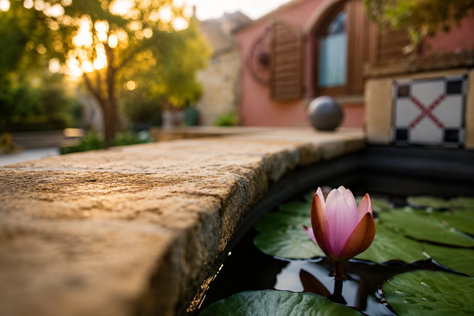 Lotus flower at sunset